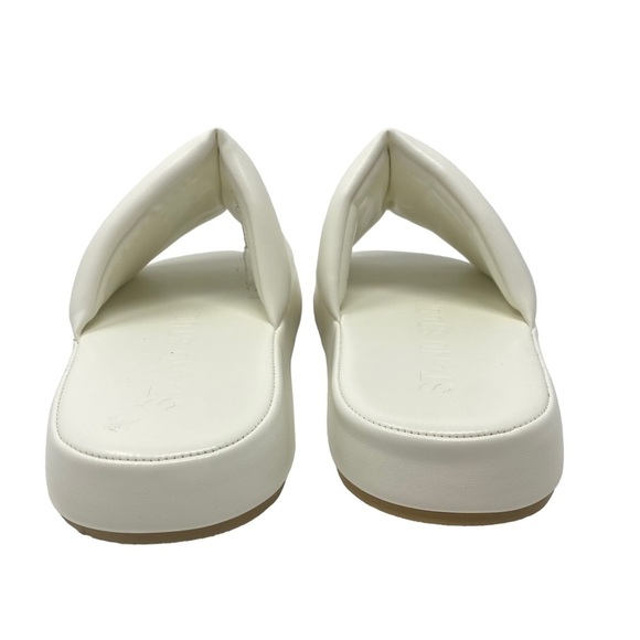 STAND STUDIO Tuva Slippers Sz 5 Women's White Faux Leather Slip On - Picture 8 of 12